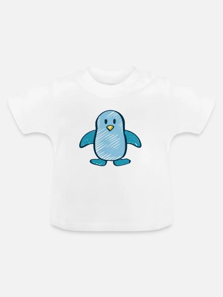 Pinguin - Baby Bio-T-Shirt mit Rundhals - Weiß