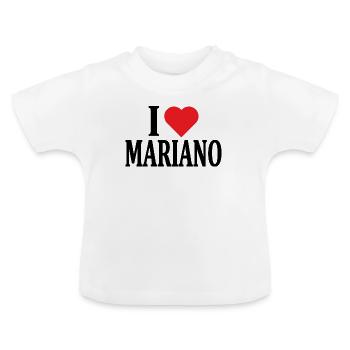 t-shirt J’aime Mariano t-shirt idée cadeau - T-shirt bio col rond Bébé - blanc - Devant