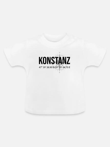 Koordinaten Konstanz - Baby Bio-T-Shirt mit Rundhals - Weiß