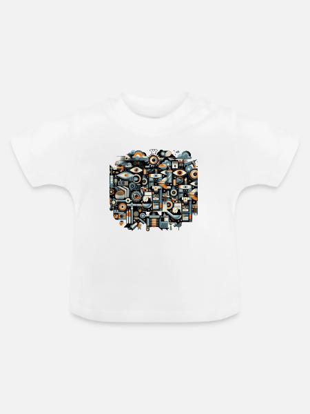Indriustrial-Technologie - Baby Bio-T-Shirt mit Rundhals - Weiß