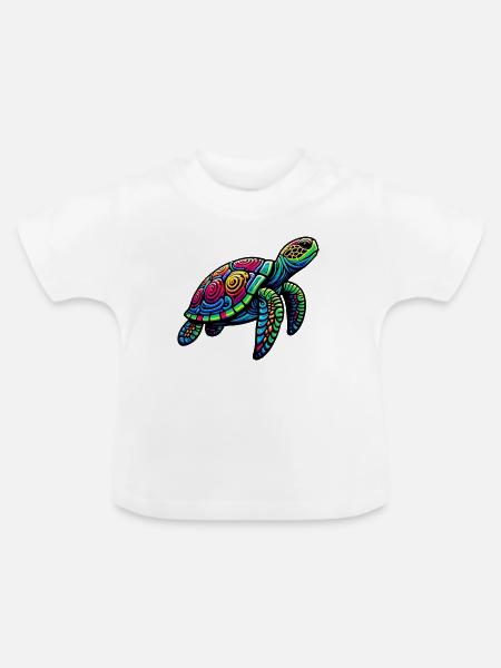 Meeresschildkröte - Baby Bio-T-Shirt mit Rundhals - Weiß