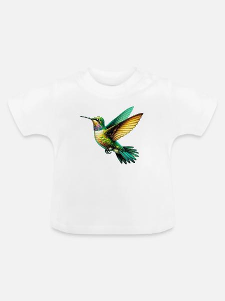 Kolibri - Baby Bio-T-Shirt mit Rundhals - Weiß