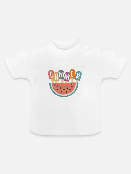 Sommer - Baby Bio-T-Shirt mit Rundhals - Weiß