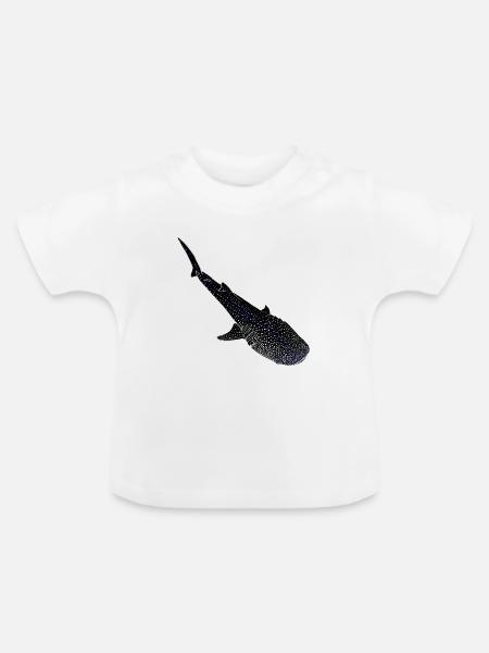 Walhai Leuchtende Silhouette - Baby Bio-T-Shirt mit Rundhals - Weiß