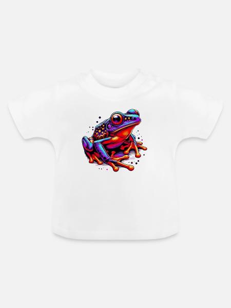 Frosch - Baby Bio-T-Shirt mit Rundhals - Weiß