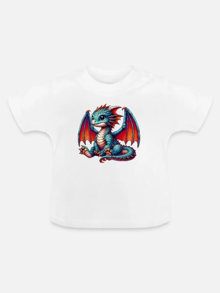 Drache - Baby Bio-T-Shirt mit Rundhals - Weiß
