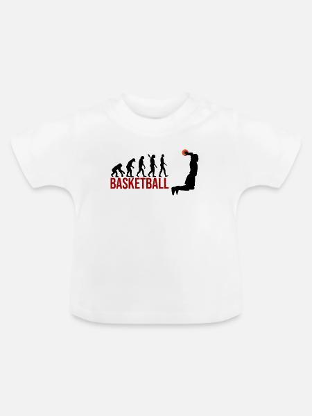 Evolution Basketball - Baby Bio-T-Shirt mit Rundhals - Weiß