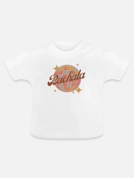 Bachata Disco Retro Glow - Baby Bio-T-Shirt mit Rundhals - Weiß