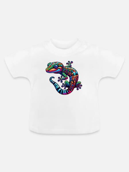 Gecko - Baby Bio-T-Shirt mit Rundhals - Weiß