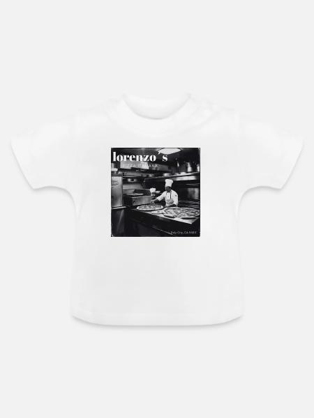 Lorenzos Pizza Logo - Baby Bio-T-Shirt mit Rundhals - Weiß