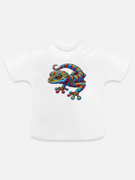 Gecko - Baby Bio-T-Shirt mit Rundhals - Weiß