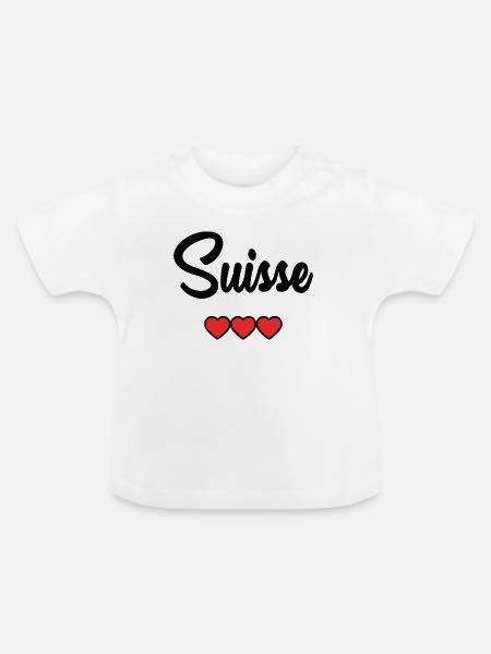 SCHWEIZ - Baby Bio-T-Shirt mit Rundhals - Weiß