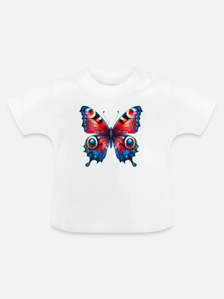 Schmetterling - Baby Bio-T-Shirt mit Rundhals - Weiß