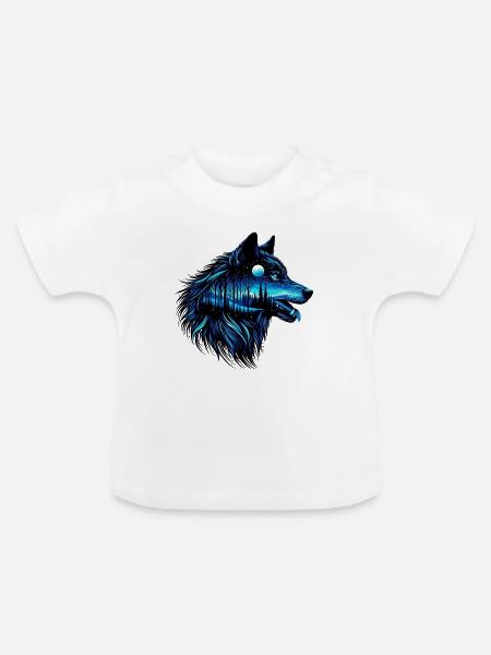 Wolf - Baby Bio-T-Shirt mit Rundhals - Weiß