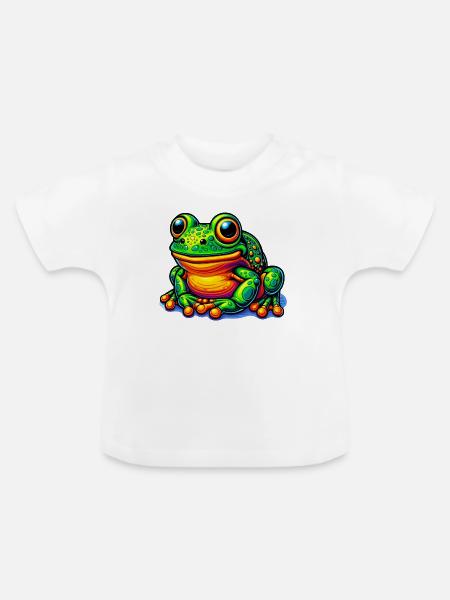 Frosch - Baby Bio-T-Shirt mit Rundhals - Weiß