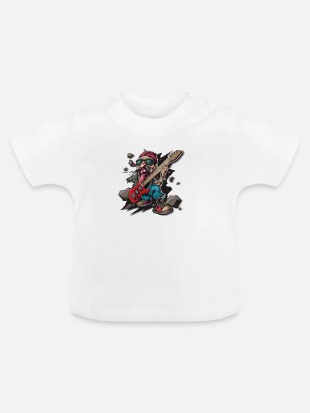 Rock - Rock and Roll - Baby Bio-T-Shirt mit Rundhals - Weiß