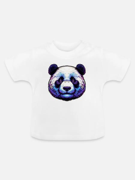 Panda - Baby Bio-T-Shirt mit Rundhals - Weiß
