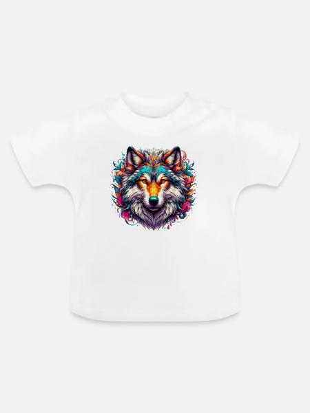 Wolf - Baby Bio-T-Shirt mit Rundhals - Weiß