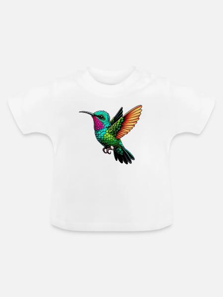 Kolibri - Baby Bio-T-Shirt mit Rundhals - Weiß