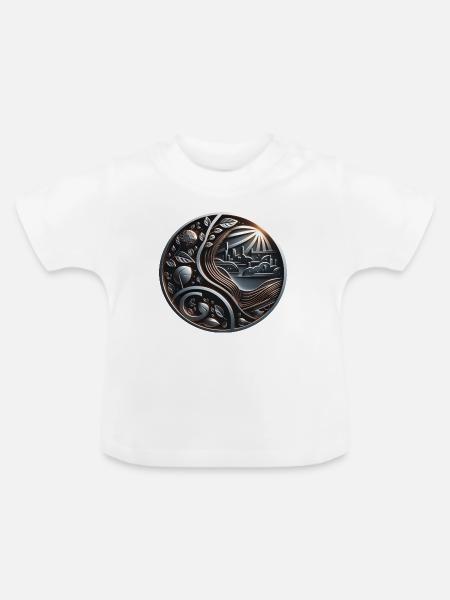 Metallic Sunshine City - Baby Bio-T-Shirt mit Rundhals - Weiß
