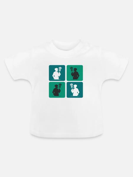 Lacrosse Design - Baby Bio-T-Shirt mit Rundhals - Weiß