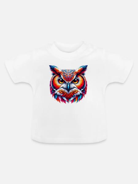 Eule - Baby Bio-T-Shirt mit Rundhals - Weiß