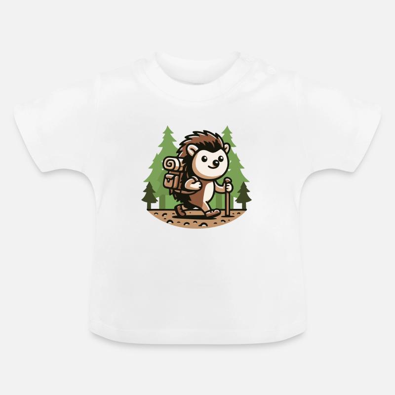 Wanderwanderer: Der Wanderigel - Baby Bio-T-Shirt mit Rundhals - Weiß
