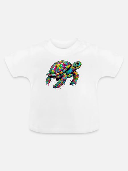 Schildkröte - Baby Bio-T-Shirt mit Rundhals - Weiß