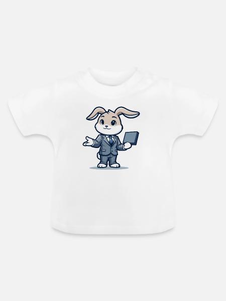 Techie Hopper: Das Unternehmenskaninchen - Baby Bio-T-Shirt mit Rundhals - Weiß