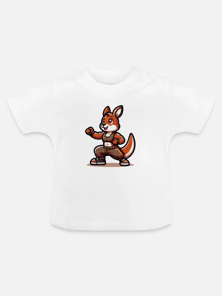 Kickin' Kangaroo Sensei - Baby Bio-T-Shirt mit Rundhals - Weiß