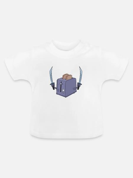 Toaster und das Schwert - Baby Bio-T-Shirt mit Rundhals - Weiß