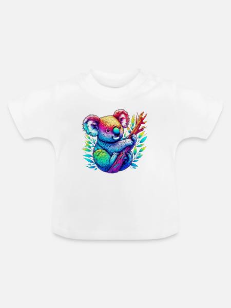 Koala - Baby Bio-T-Shirt mit Rundhals - Weiß