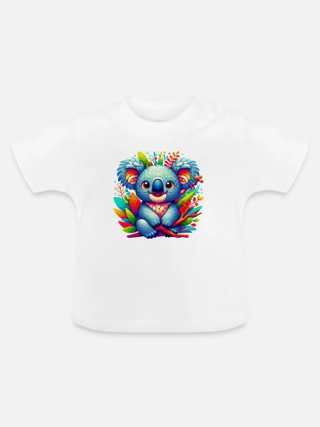 Koala - Baby Bio-T-Shirt mit Rundhals - Weiß