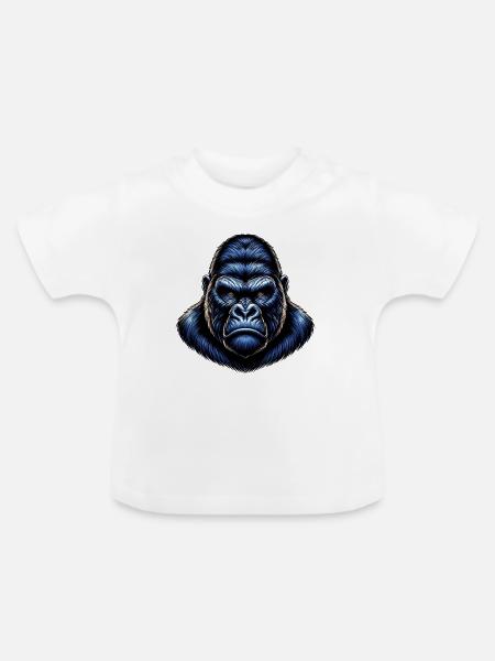 Gorilla - Baby Bio-T-Shirt mit Rundhals - Weiß