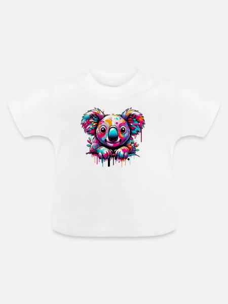 Koala - Baby Bio-T-Shirt mit Rundhals - Weiß