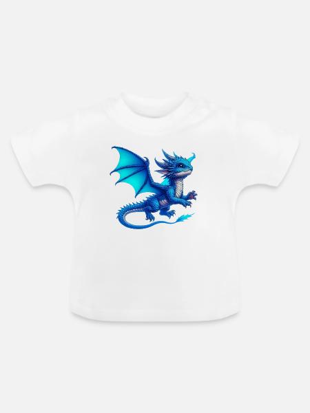 Drache - Baby Bio-T-Shirt mit Rundhals - Weiß