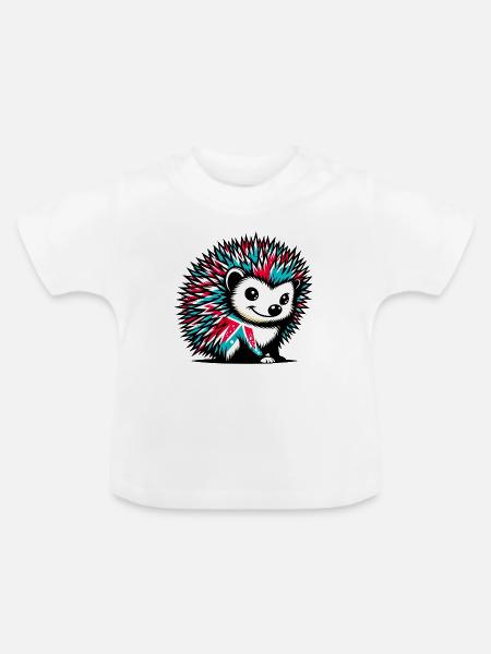 Igel - Baby Bio-T-Shirt mit Rundhals - Weiß