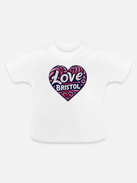 Ich liebe Bristol - Baby Bio-T-Shirt mit Rundhals - Weiß