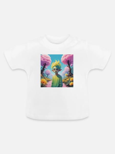 Goblin - Baby Bio-T-Shirt mit Rundhals - Weiß