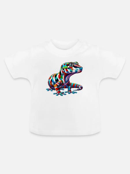 Gecko - Baby Bio-T-Shirt mit Rundhals - Weiß