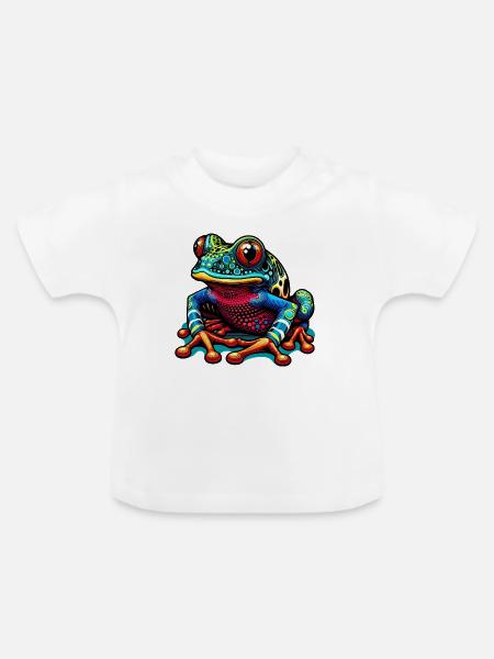 Frosch - Baby Bio-T-Shirt mit Rundhals - Weiß