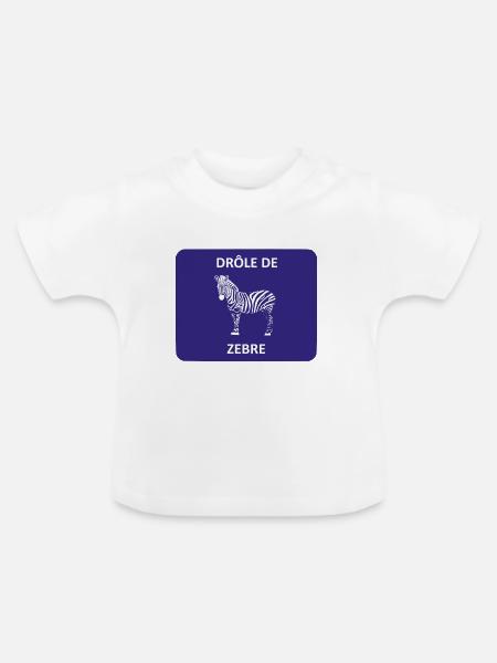 Seltsames Zebra - Baby Bio-T-Shirt mit Rundhals - Weiß