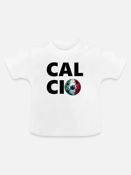 Italienischer Fußball - Baby Bio-T-Shirt mit Rundhals - Weiß