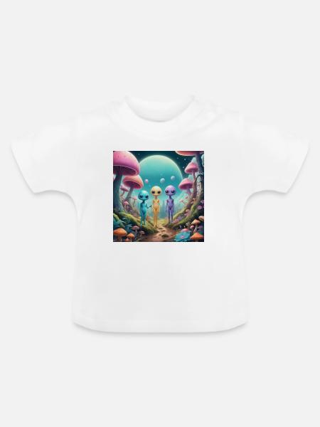 Aliens - Baby Bio-T-Shirt mit Rundhals - Weiß
