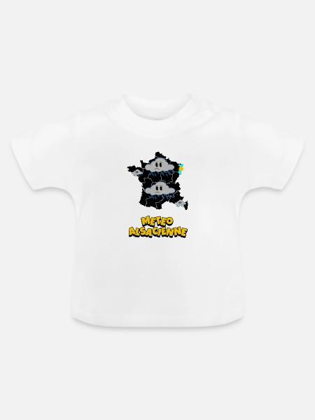 Elsässisches Wetter - Baby Bio-T-Shirt mit Rundhals - Weiß