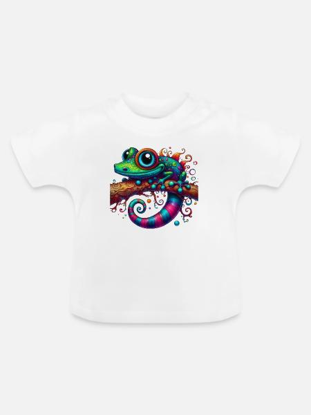 Gecko - Baby Bio-T-Shirt mit Rundhals - Weiß