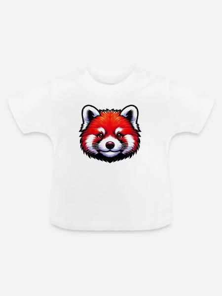 Kleiner Panda - Baby Bio-T-Shirt mit Rundhals - Weiß