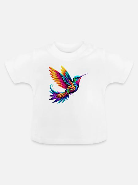 Kolibri - Baby Bio-T-Shirt mit Rundhals - Weiß