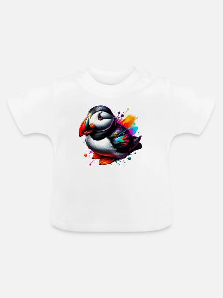 Papageitaucher - Baby Bio-T-Shirt mit Rundhals - Weiß