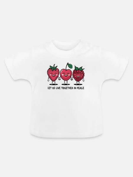 Beeren des Friedens - Baby Bio-T-Shirt mit Rundhals - Weiß